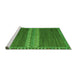 Sideview of Machine Washable Abstract Green Modern Area Rugs, wshabs4455grn