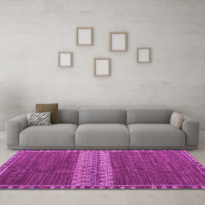 Machine Washable Abstract Pink Modern Rug in a Living Room, wshabs4455pnk
