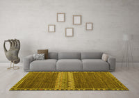 Machine Washable Abstract Yellow Modern Rug, wshabs4455yw