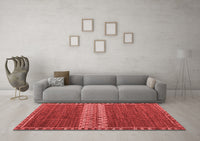 Machine Washable Abstract Red Modern Rug, wshabs4455red