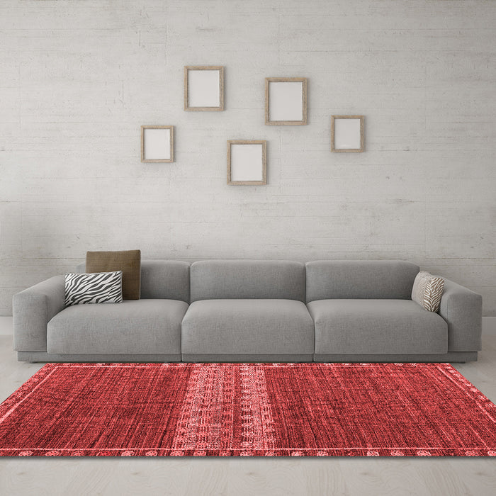 Modern Red Washable Rugs