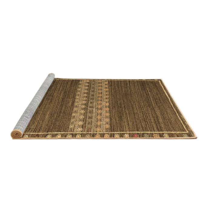 Sideview of Machine Washable Abstract Brown Modern Rug, wshabs4455brn