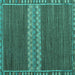 Square Abstract Turquoise Modern Rug, abs4455turq