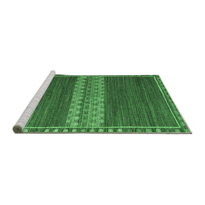 Sideview of Machine Washable Abstract Emerald Green Modern Area Rugs, wshabs4455emgrn