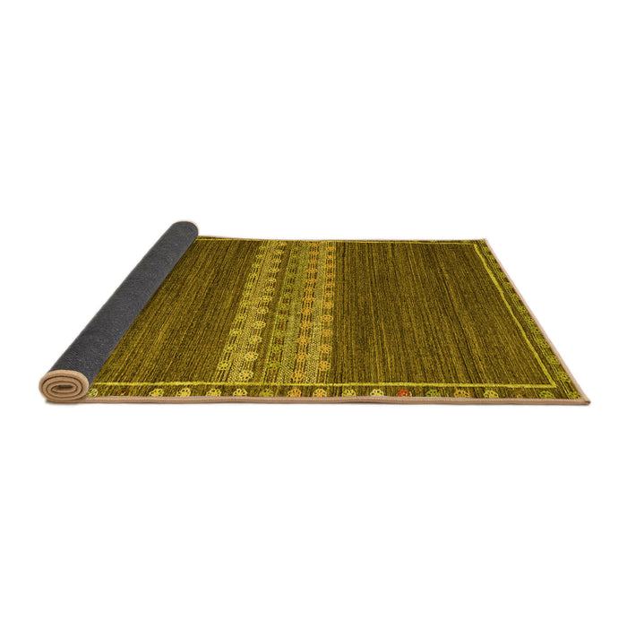 Sideview of Abstract Yellow Modern Rug, abs4455yw