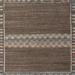 Square Machine Washable Abstract Bakers Brown Rug, wshabs4455