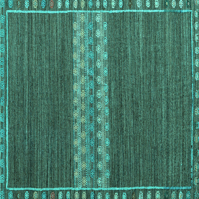 Square Machine Washable Abstract Turquoise Modern Area Rugs, wshabs4455turq