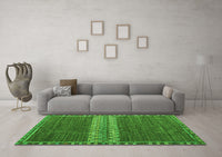 Machine Washable Abstract Green Modern Rug, wshabs4455grn