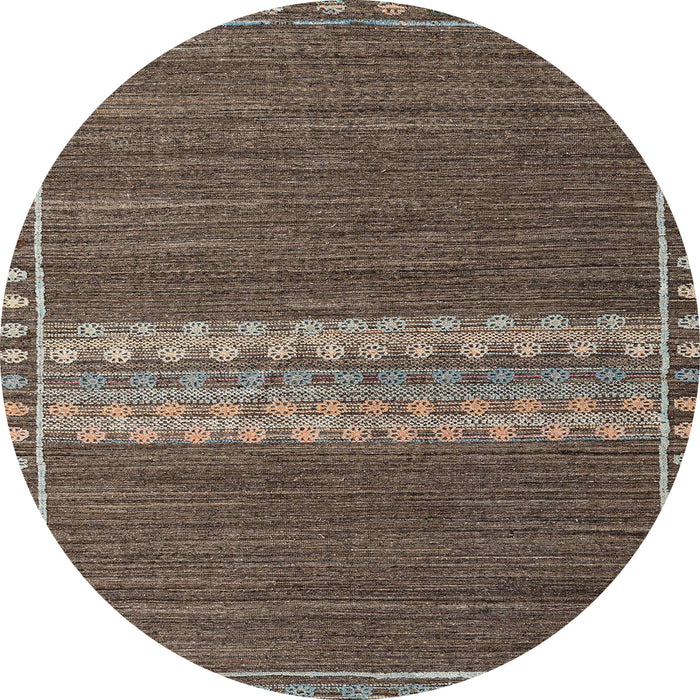 Round Abstract Bakers Brown Modern Rug, abs4455