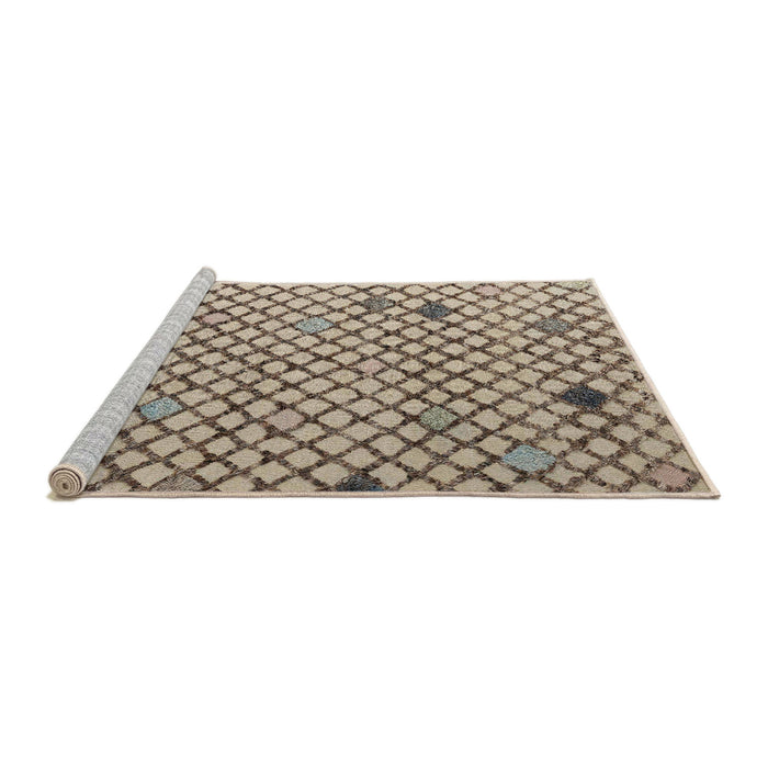 Sideview of Machine Washable Abstract Brown Rug, wshabs4456