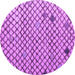 Round Machine Washable Solid Purple Modern Area Rugs, wshabs4456pur