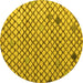 Round Machine Washable Solid Yellow Modern Rug, wshabs4456yw