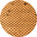 Round Solid Orange Modern Rug, abs4456org