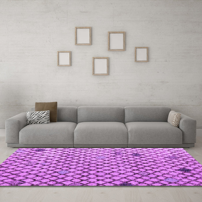 Machine Washable Solid Purple Modern Area Rugs in a Living Room, wshabs4456pur