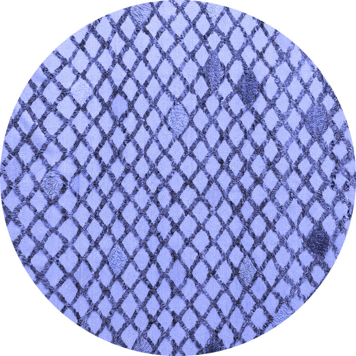 Round Solid Blue Modern Rug, abs4456blu
