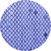 Round Solid Blue Modern Rug, abs4456blu