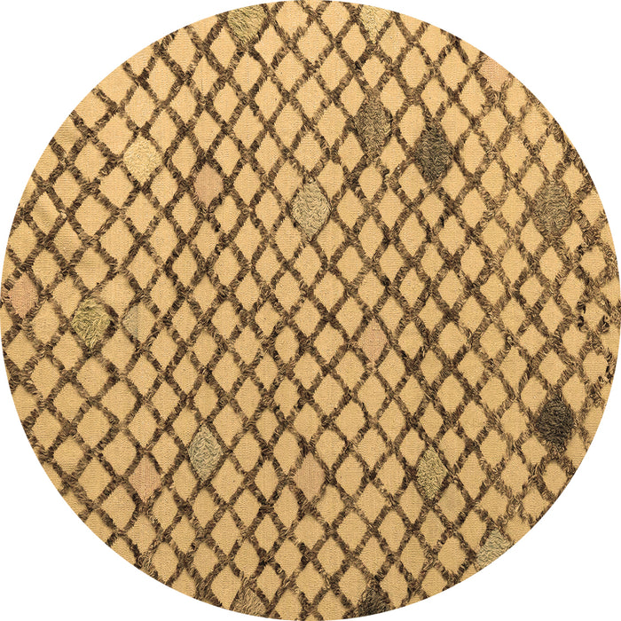 Round Solid Brown Modern Rug, abs4456brn