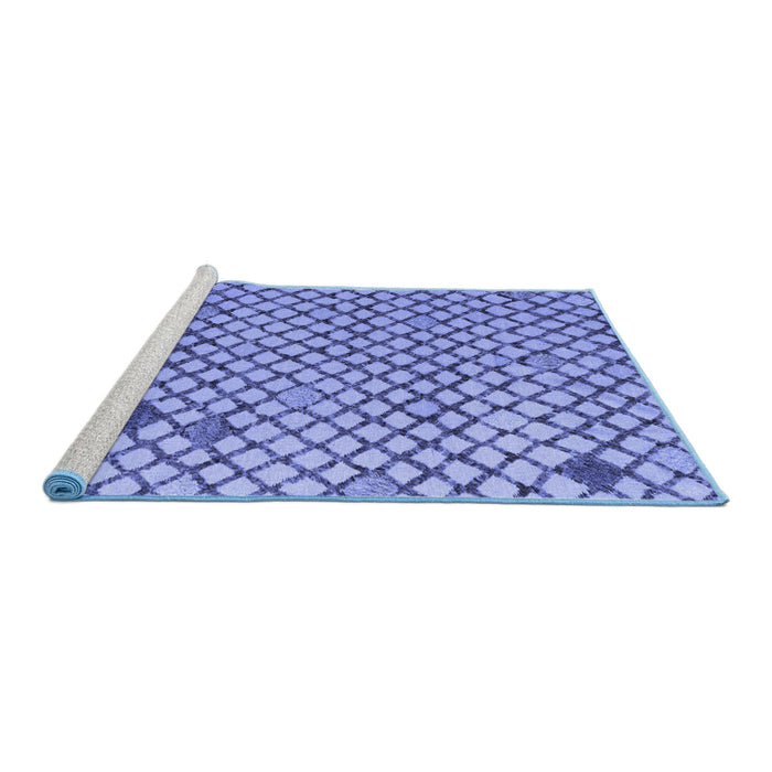 Sideview of Machine Washable Solid Blue Modern Rug, wshabs4456blu