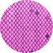 Round Machine Washable Solid Pink Modern Rug, wshabs4456pnk