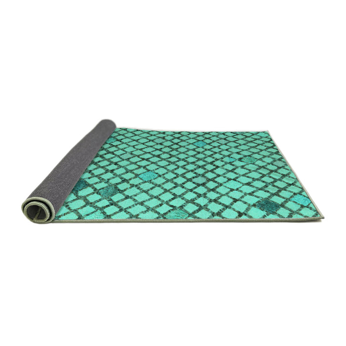 Sideview of Solid Turquoise Modern Rug, abs4456turq