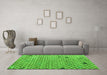 Machine Washable Solid Green Modern Area Rugs in a Living Room,, wshabs4456grn