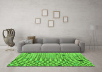 Machine Washable Solid Green Modern Rug, wshabs4456grn