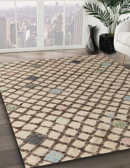 Machine Washable Abstract Brown Rug in a Family Room, wshabs4456