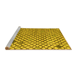 Sideview of Machine Washable Solid Yellow Modern Rug, wshabs4456yw