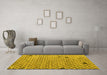 Machine Washable Solid Yellow Modern Rug in a Living Room, wshabs4456yw