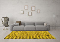 Machine Washable Solid Yellow Modern Rug, wshabs4456yw