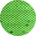 Round Solid Green Modern Rug, abs4456grn