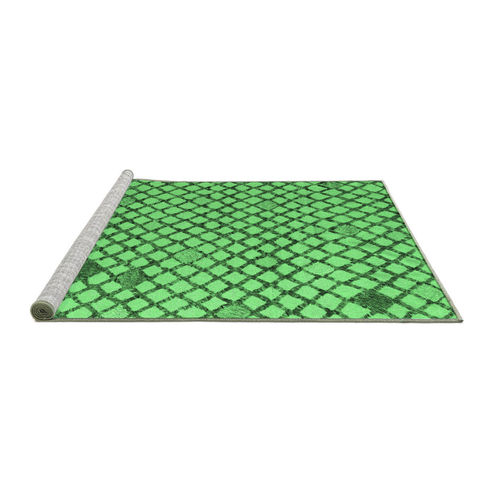 Sideview of Machine Washable Solid Emerald Green Modern Area Rugs, wshabs4456emgrn
