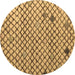 Round Machine Washable Solid Brown Modern Rug, wshabs4456brn