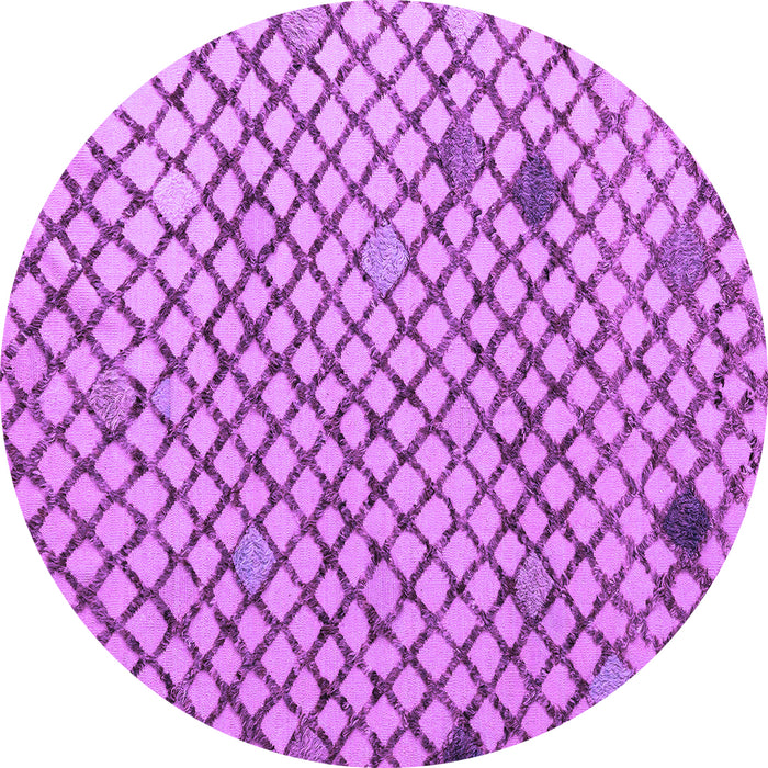 Round Solid Purple Modern Rug, abs4456pur