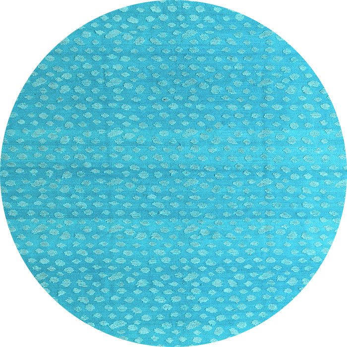 Round Abstract Light Blue Modern Rug, abs4457lblu