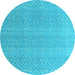 Round Abstract Light Blue Modern Rug, abs4457lblu