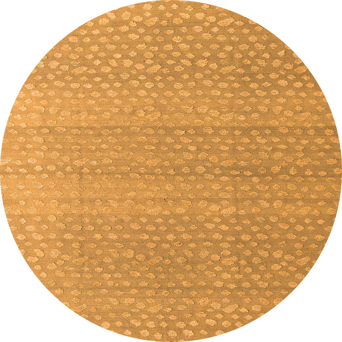 Round Machine Washable Abstract Orange Modern Area Rugs, wshabs4457org