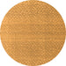 Round Machine Washable Abstract Orange Modern Area Rugs, wshabs4457org