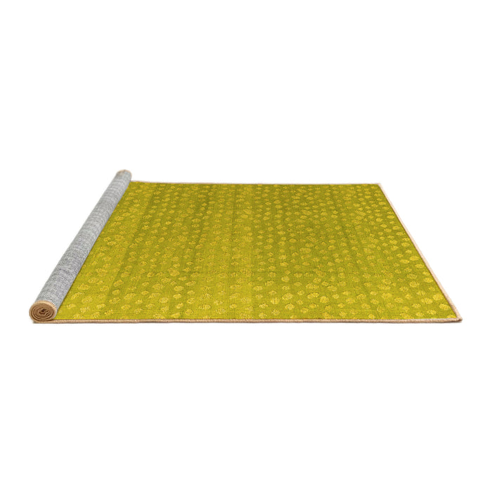 Sideview of Machine Washable Abstract Yellow Modern Rug, wshabs4457yw