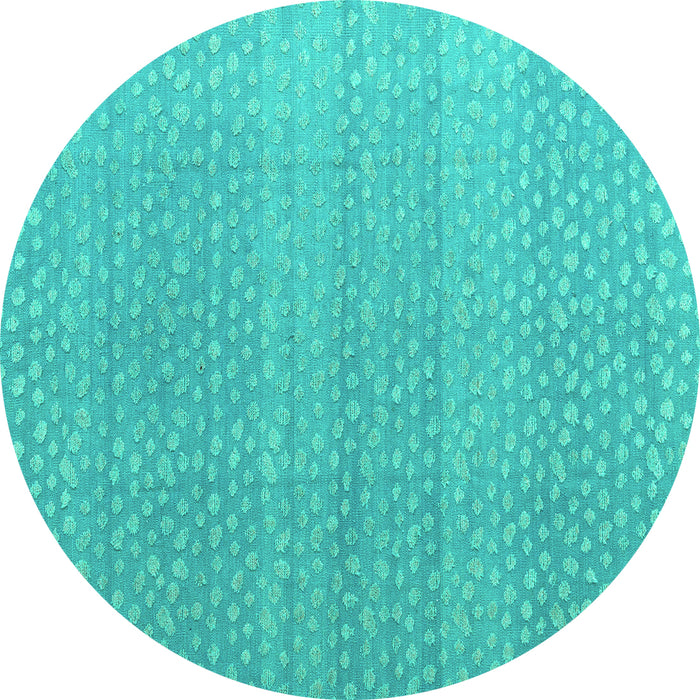 Round Abstract Turquoise Modern Rug, abs4457turq