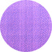 Round Machine Washable Abstract Purple Modern Area Rugs, wshabs4457pur