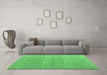 Machine Washable Abstract Emerald Green Modern Area Rugs in a Living Room,, wshabs4457emgrn