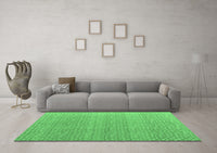 Machine Washable Abstract Emerald Green Modern Rug, wshabs4457emgrn