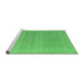 Sideview of Machine Washable Abstract Emerald Green Modern Area Rugs, wshabs4457emgrn