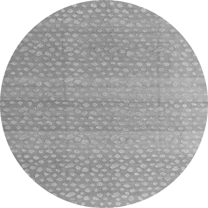 Round Machine Washable Abstract Gray Modern Rug, wshabs4457gry
