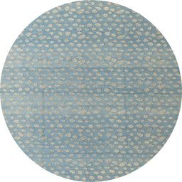 Round Abstract Light Slate Gray Modern Rug, abs4457