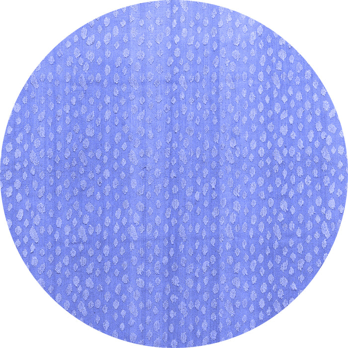 Round Abstract Blue Modern Rug, abs4457blu