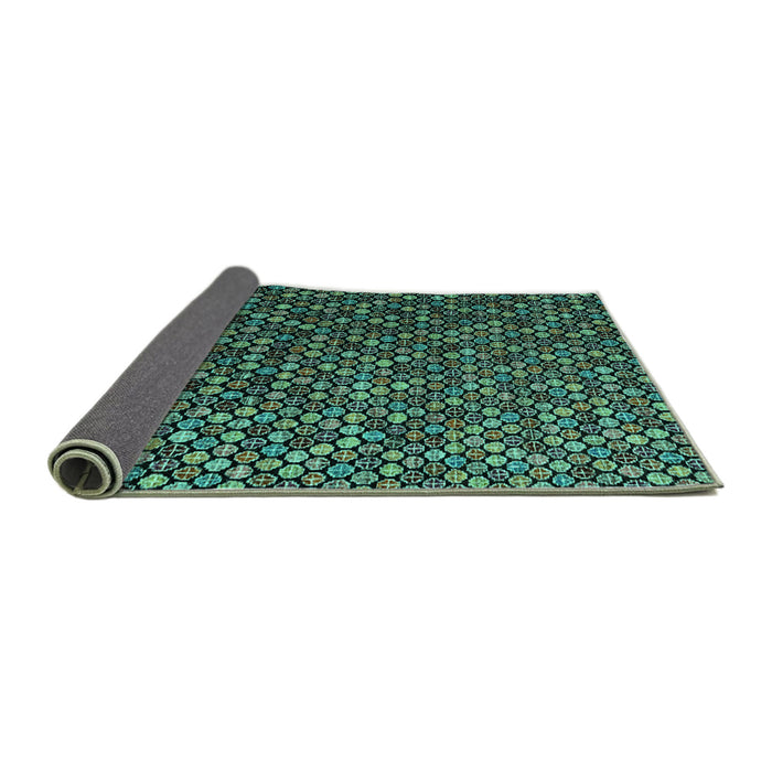 Sideview of Abstract Turquoise Modern Rug, abs4458turq