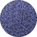 Round Abstract Blue Modern Rug, abs4458blu