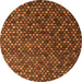 Round Abstract Orange Modern Rug, abs4458org